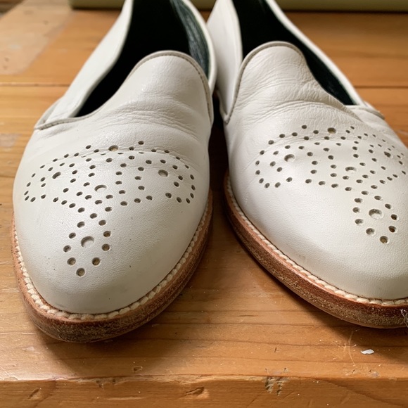 Vintage JOAN & DAVID White Leather Loafer Flats size 7 1/2 - Picture 7 of 9